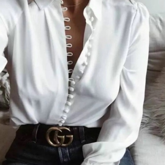 Delilah Wear Tops - ❤️❤️❤️ ⭐️White Top Classy Preppy Cute Hot Office